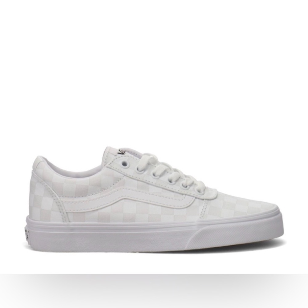 Vans White Checkered Lace-Up Sneakers
